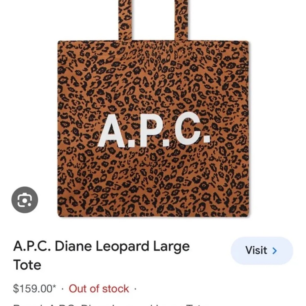 A.P.C Diane Leopard Large tote